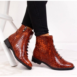 Botas con decoración de piel de serpiente Filippo W PAW288B marrón 6