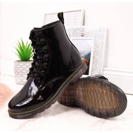 Botas lacadas cálidas Miss❤E Jr EVE251A negro blanco 2