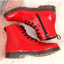Botas insuladas lacadas Miss E Jr EVE251C rojo blanco 3