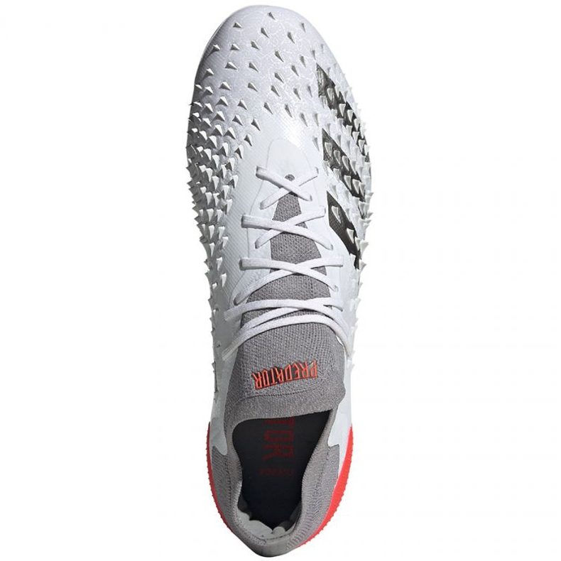 Botas de fútbol adidas Predator Freak.1 Fg LM FY6263 blanco, blanco, gris / plateado blanco 1
