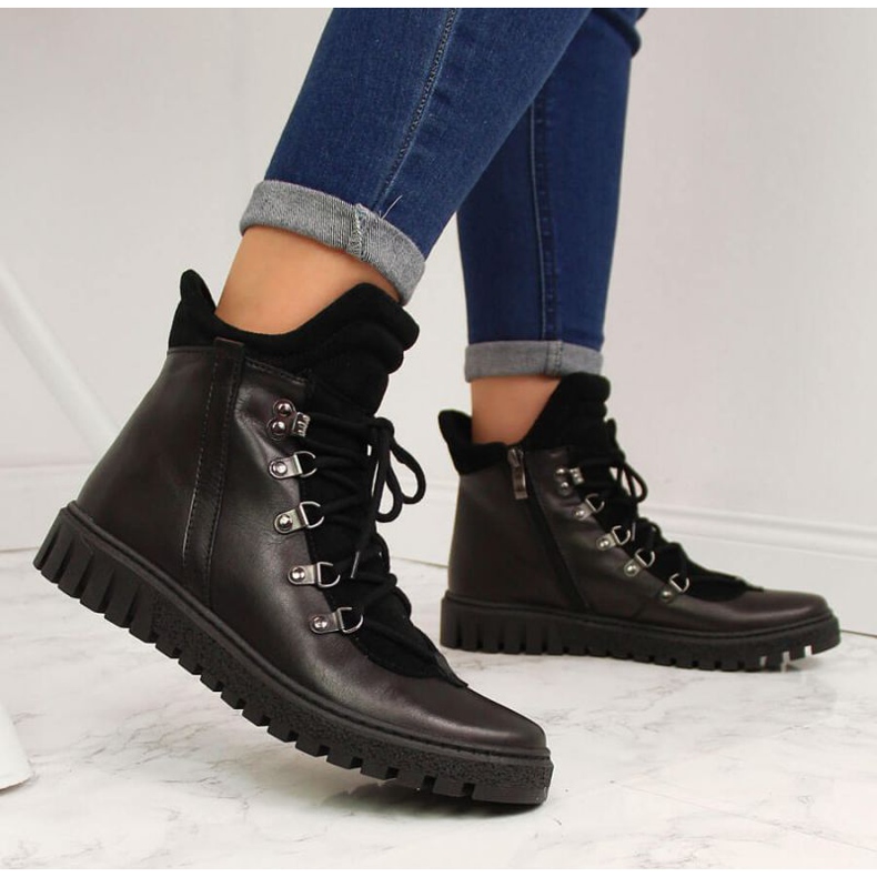 Botas de cuero con aislamiento Dolce Pietro W P49 negro 2