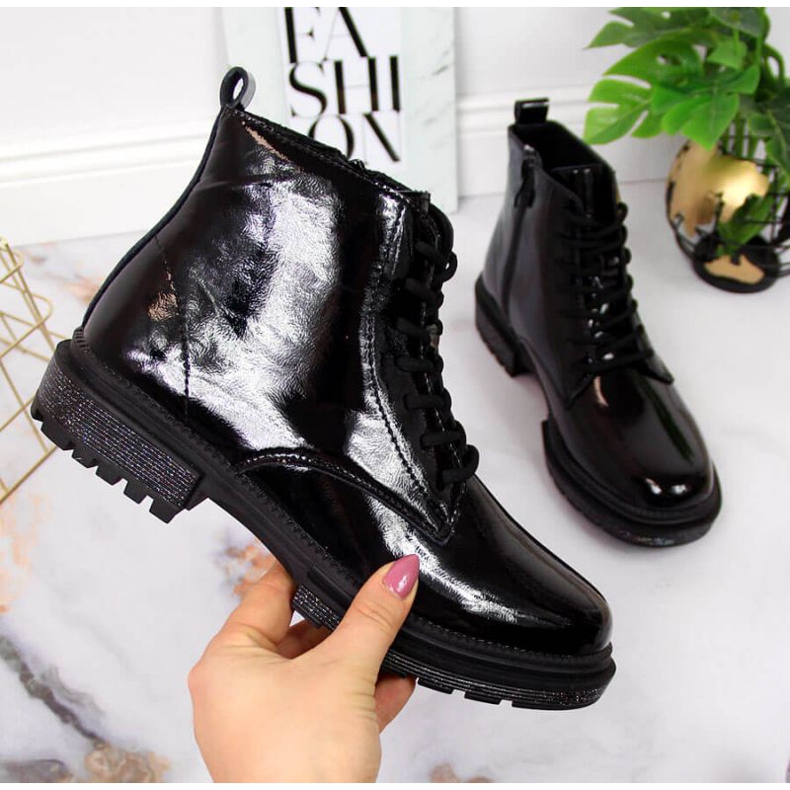 Botas de piel charol Filippo W PAW278B negro beige blanco 1