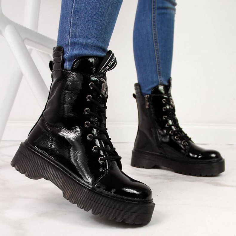 Botas de piel lacada negra Filippo W PAW297 negro 2