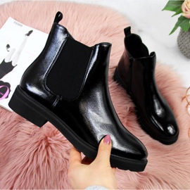 Botas Chelsea cálidas, lacadas Sergio Leone W SK353 negro 1