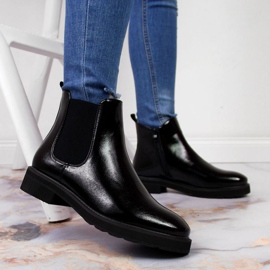 Botas Chelsea cálidas, lacadas Sergio Leone W SK353 negro 2