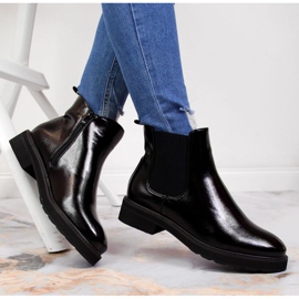 Botas Chelsea cálidas, lacadas Sergio Leone W SK353 negro 6