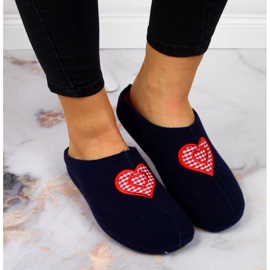 Zapatillas de casa con corazón Panto Fino W INT1631 azul marino 3