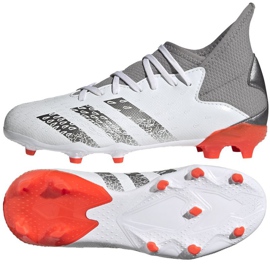 Botas de fútbol adidas Predator Freak.3 Fg Jr FY6280 blanco, blanco, gris / plateado blanco 1