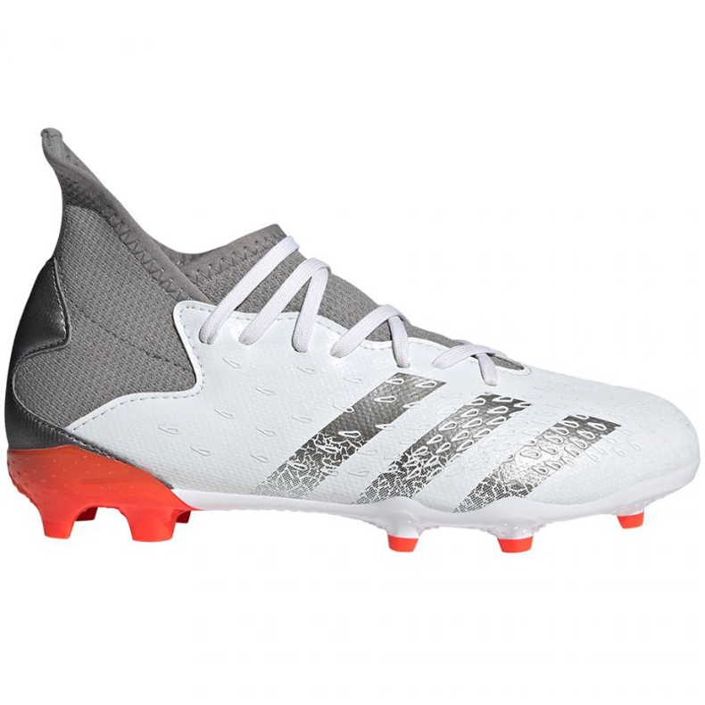 Botas de fútbol adidas Predator Freak.3 Fg Jr FY6280 blanco, blanco, gris / plateado blanco 2