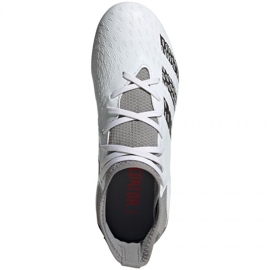 Botas de fútbol adidas Predator Freak.3 Fg Jr FY6280 blanco, blanco, gris / plateado blanco 3