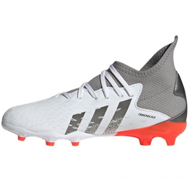 Botas de fútbol adidas Predator Freak.3 Fg Jr FY6280 blanco, blanco, gris / plateado blanco 4