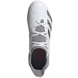 Botas de fútbol adidas Predator Freak.3 Fg Jr FY6280 blanco, blanco, gris / plateado blanco 9
