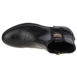 Botas planas elegantes con aspecto de cocodrilo W FW0FW05348-BDS de Tommy Hilfiger negro 2