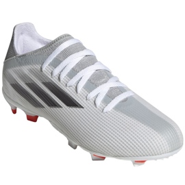 Botas de fútbol adidas X Speedflow.3 Fg Jr FY3305 gris blanco blanco 3