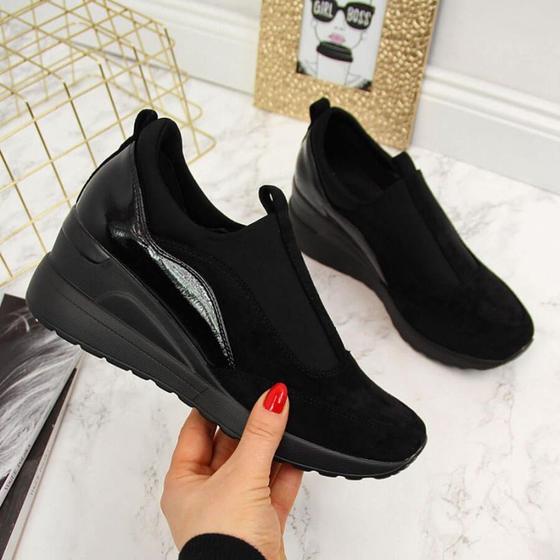 Zapatillas de cuña Vinceza W WM790A negro 1