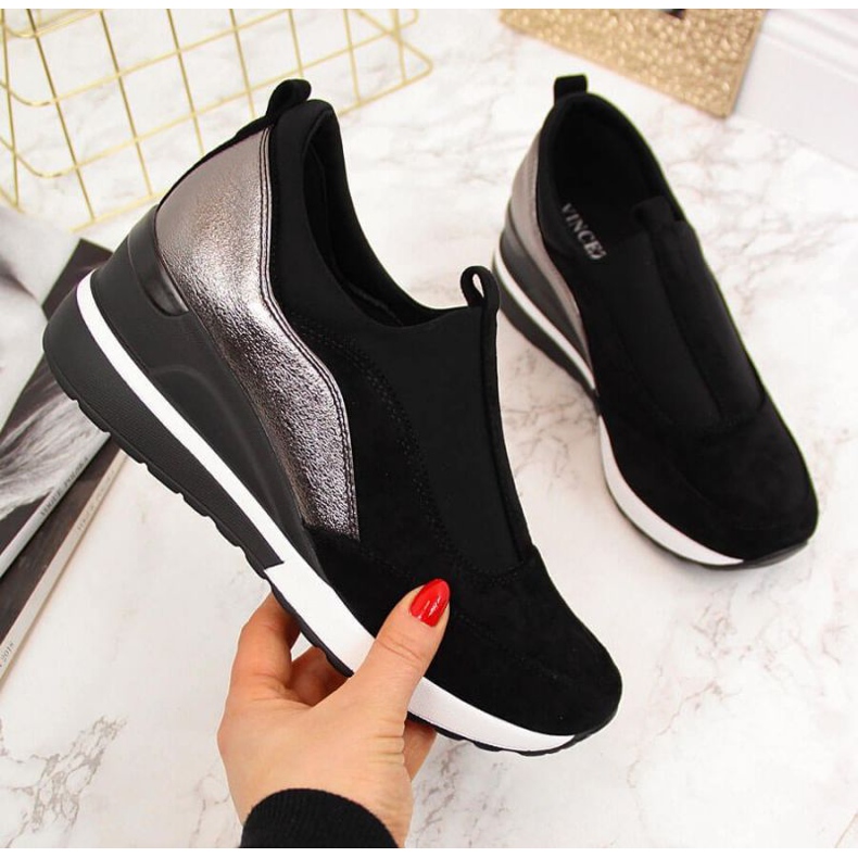 Zapatillas de cuña W Vinceza WM790B negro 1