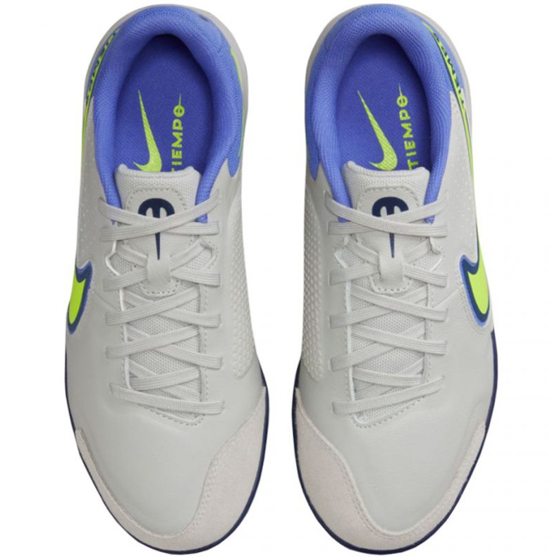Zapatillas de fútbol Nike Tiempo Legend 9 Academy Ic Jr DA1329 075 verde, azul, gris/plata tonos de gris 1