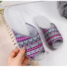 Zapatillas de casa W BEF17D Befado gris violeta púrpura 1