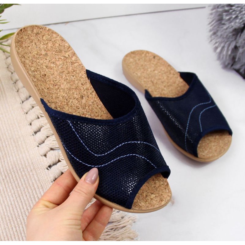 Zapatillas de casa corcho Befado W BEF17F azul marino 1