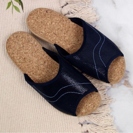 Zapatillas de casa corcho Befado W BEF17F azul marino 2