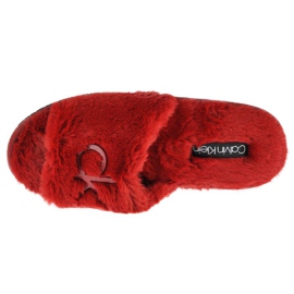 Calvin Klein Zapatilla Sandalia Piel HW0HW00634-XB8 rojo 2