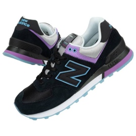New Balance W WL574SAU zapatos negro púrpura azul gris 1