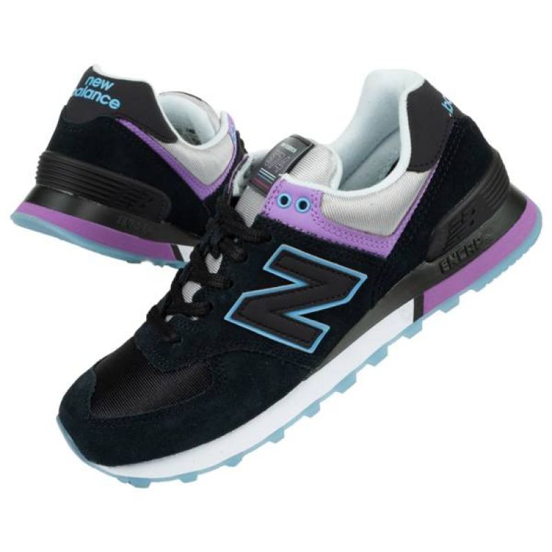 New Balance W WL574SAU zapatos negro púrpura azul gris 1
