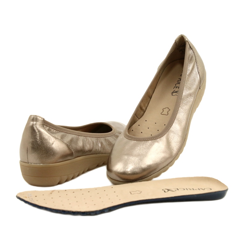 Bailarina Caprice Topo Metalizado 9-22161-28 beige multicolor dorado 11