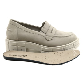 Caprice de cuero de cuero para mujeres 24755-28 217 gris 9