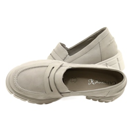 Caprice de cuero de cuero para mujeres 24755-28 217 gris 7