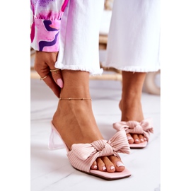 FJ1 Pantuflas De Piel Con Lazo De Rosalee Rosa rosado 2 FJ1 Pantuflas De Piel Con Lazo De Rosalee Rosa rosado 2