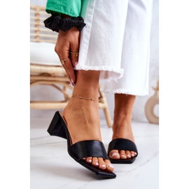 FJ1 Sandalias Tacón Netty Cuero Negro 2