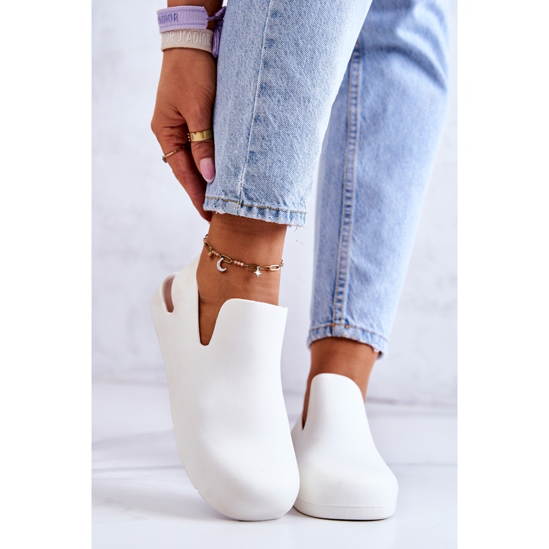 FS1 Zuecos de goma Meriko blancos de moda 1 FS1 Zuecos de goma Meriko blancos de moda 1