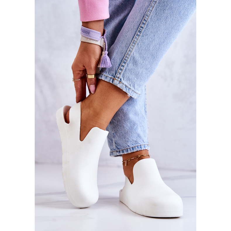 FS1 Zuecos de goma Meriko blancos de moda 2 FS1 Zuecos de goma Meriko blancos de moda 2