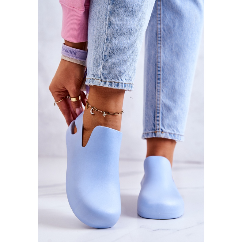 FS1 Zuecos de goma azul Meriko de moda 2 FS1 Zuecos de goma azul Meriko de moda 2