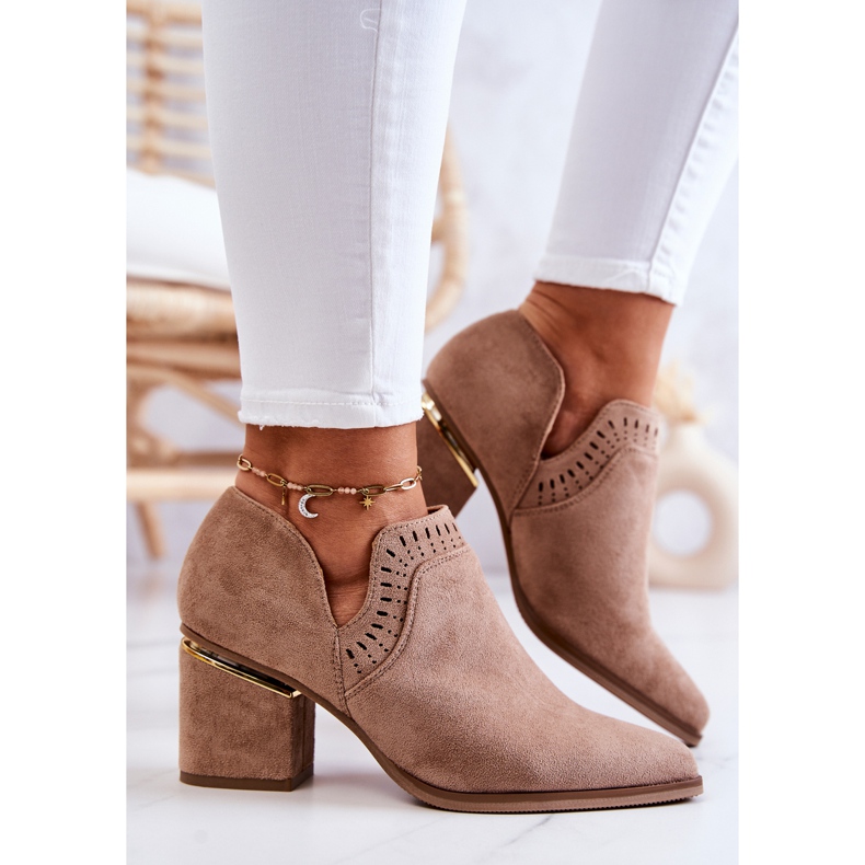 PS1 Botas Cowboy Caladas Ante Beige Oscuro Valerie 1