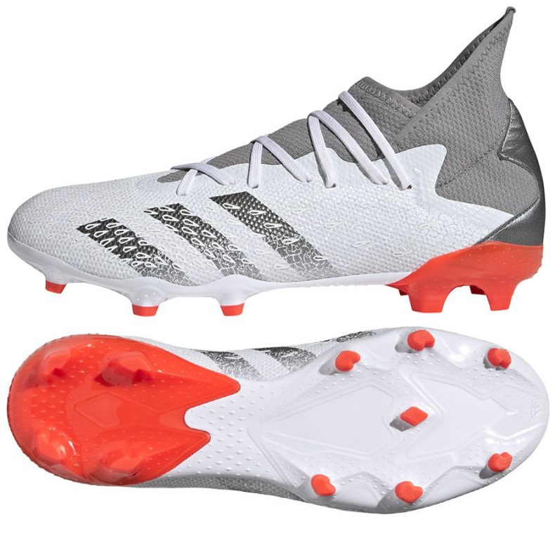 Botas de fútbol adidas Predator Freak.3 Fg M FY6276 gris blanco blanco 1