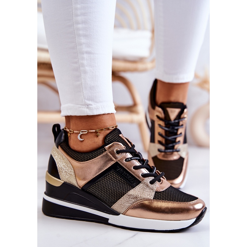 Vinceza Zapatillas Deportivas Deportivas Negras y Doradas Sharon negro dorado 1