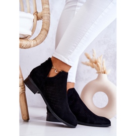 Vinceza Black Shirley Botines negros de ante calados 1