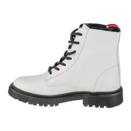 Bota plana con ojales iridiscentes de Tommy Hilfiger Jeans W EN0EN01537-YBL blanco 1