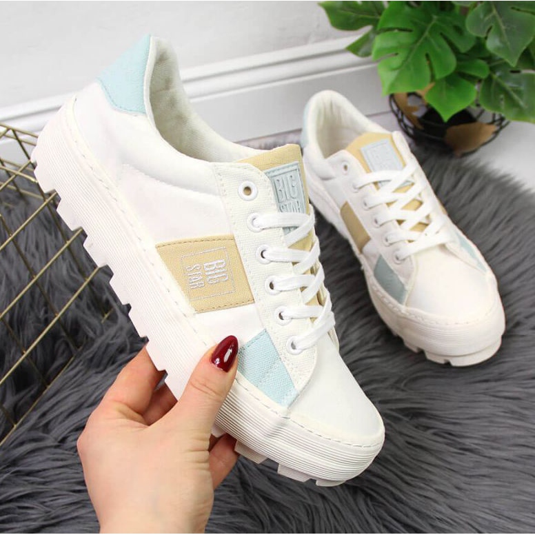 Sneakers de textil en la plataforma Big Star W JJ274480 blanco 1