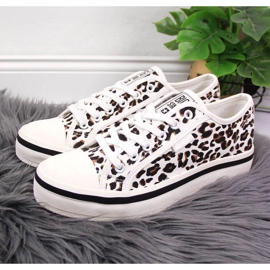 Deportivas con estampado de leopardo Big Star W JJ274615 blancas blanco marrón 2