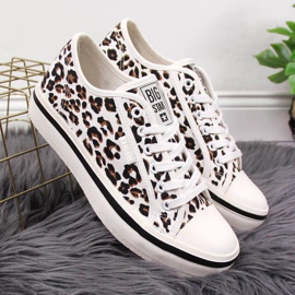 Deportivas con estampado de leopardo Big Star W JJ274615 blancas blanco marrón 3