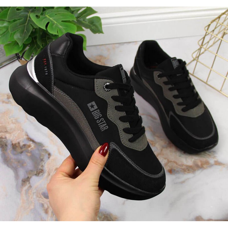 Deportivas negras plataforma Big Star W JJ274989 negro 1
