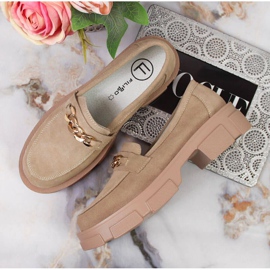 Zapatos de piel con cadena Filippo W PAW252B beige 3