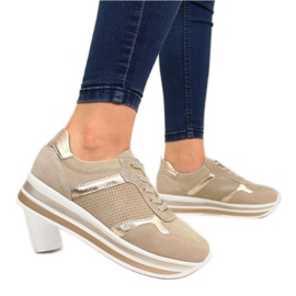 Zapatillas en la plataforma Filippo W PAW214 beige 3