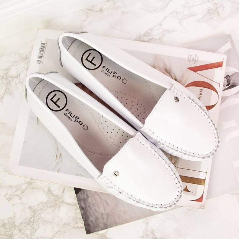 Mocasines de piel Filippo W PAW201A blanco 2