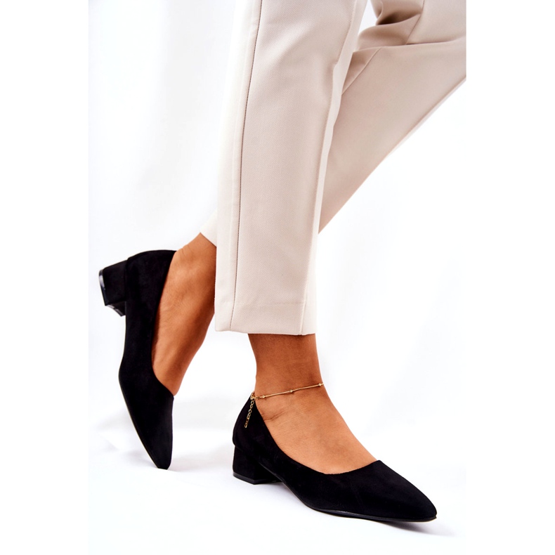 SEA Zapatos de salón clásicos para mujer Suede Black Rheya negro 4