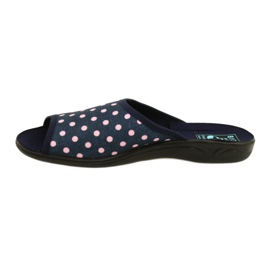 Pantuflas mujer Adanex Sara lunares 24961 azul marino rosado 2