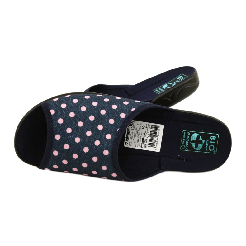 Pantuflas mujer Adanex Sara lunares 24961 azul marino rosa 5